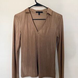 Banana Republic Tan V-Neck Shirt